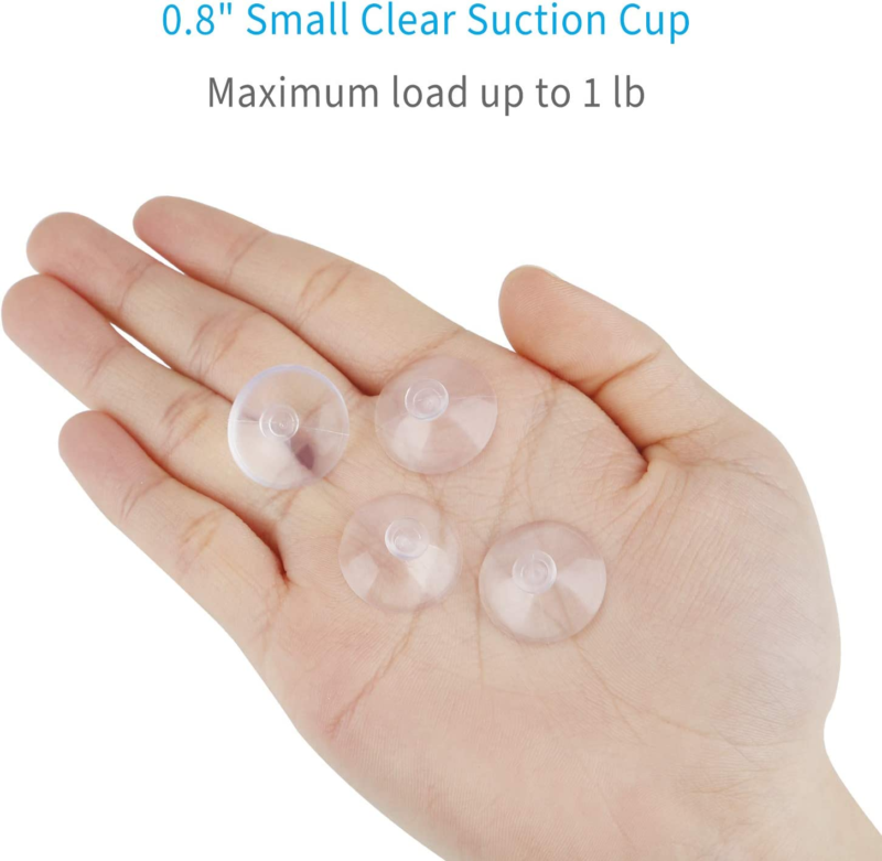 10 Pack Clear Suction Cups 0.8 Inch PVC Plastic Sucker without Hooks for Home De
