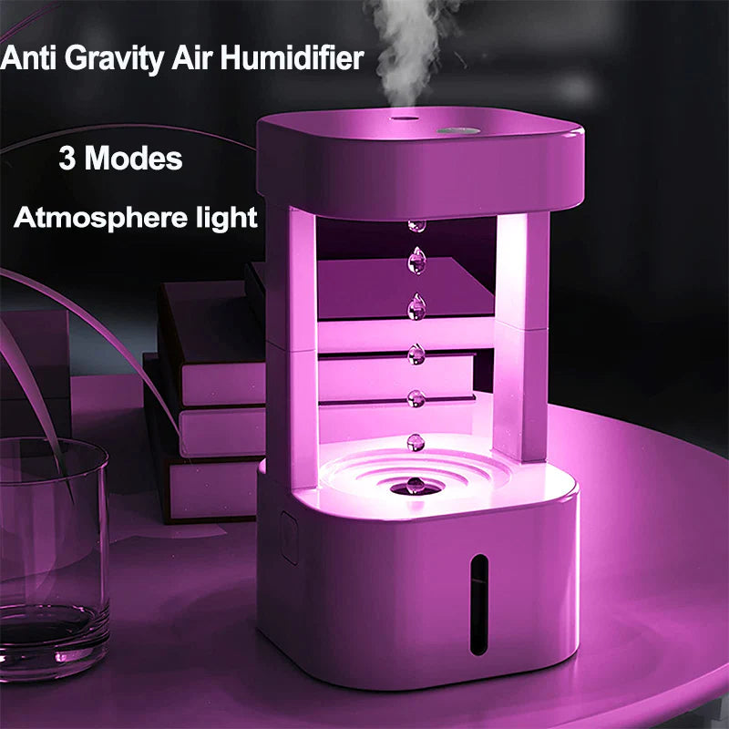 Creative Anti-Gravity Water Drop Humidifier Air Conditioning Mist Spray Household Quiet Bedroom Office with 580ML Water Tank