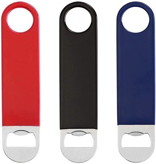 3 Pack Heavy Duty Stainless Steel Flat Bottle Opener, Solid and Durable Beer Ope
