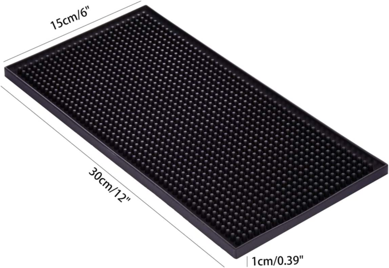 Bar Mat for Cocktail and Coffee Bar 6" X 12" Rubber Bar Service Spill Mat for Co