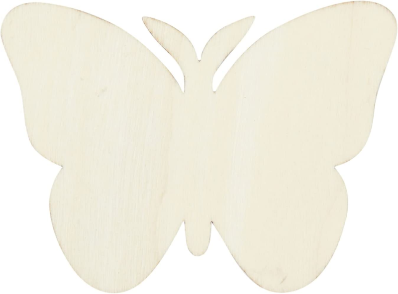 24 Pack Unfinished Wood Butterfly Cutouts for Crafts, 2.5Mm DIY Wooden Butterfli