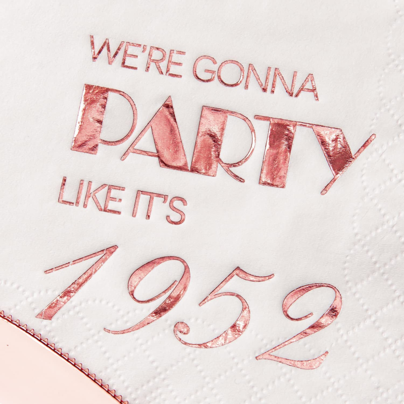70Th Birthday Cocktail Napkins Rose Gold for Women 70Th Birthday Party Decoratio