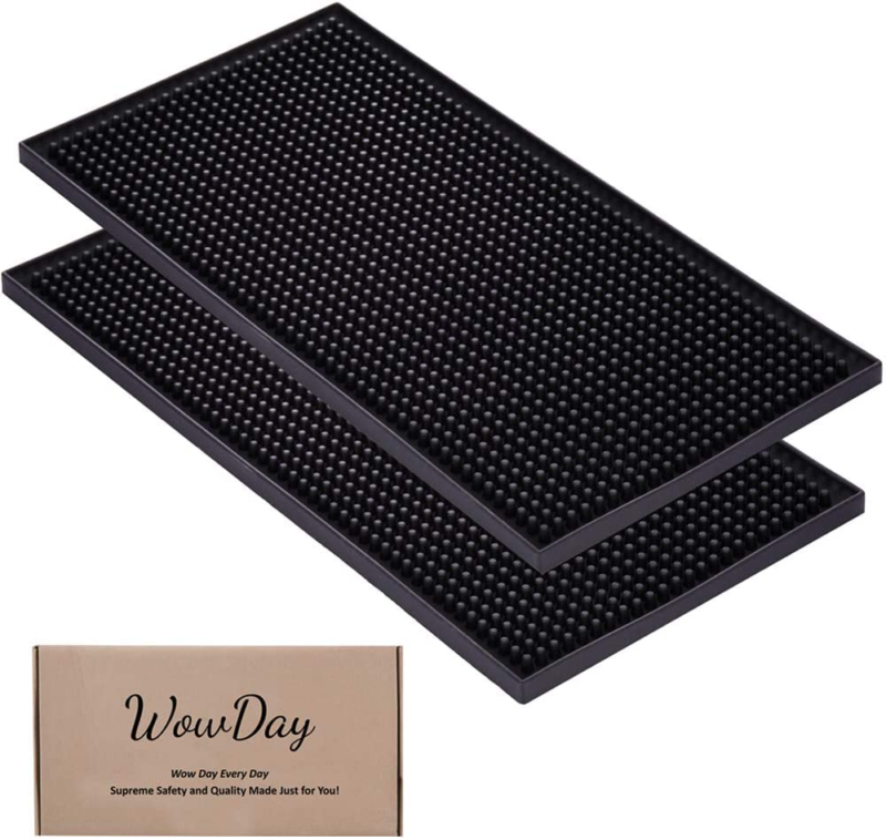 Bar Mat for Cocktail and Coffee Bar 6" X 12" Rubber Bar Service Spill Mat for Co
