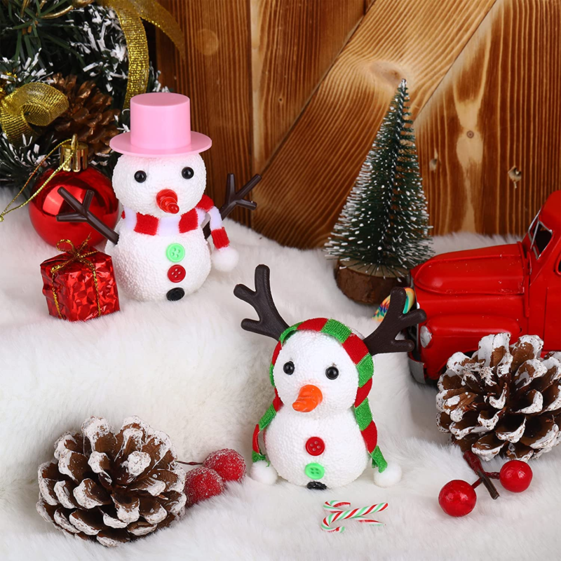 12 Pieces Build Snowman Christmas Snowman Making Kit Foam Putty Snowman DIY Craf