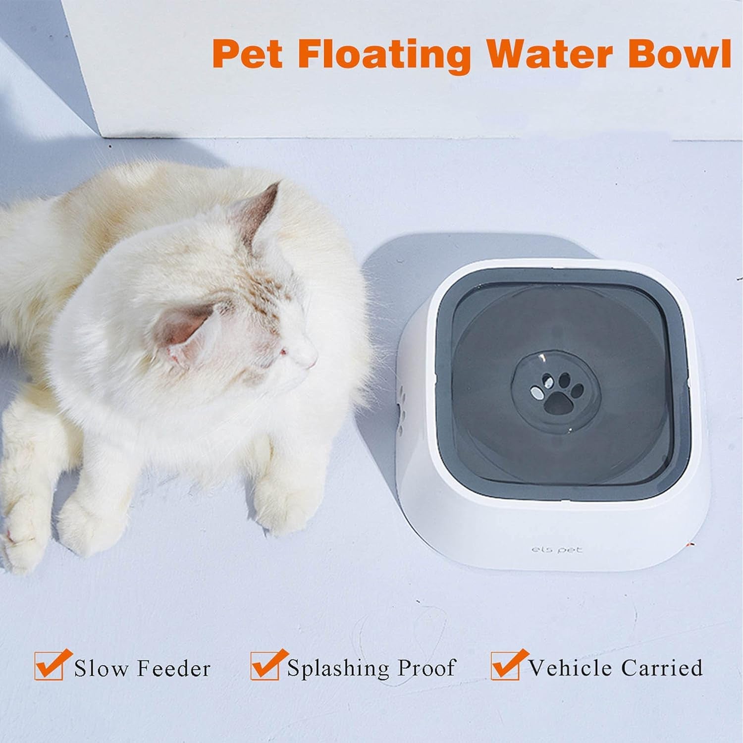 Dog Bowl Dog Water Bowl Pet Water Bowl Slow Water Feeder Dog Bowl No-Slip Pet Water Dispenser 35Oz Feeder Bowl