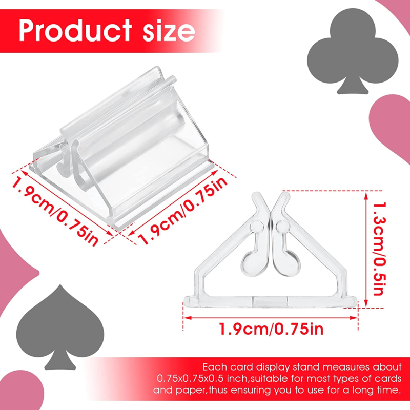 24PCS Plastis Card Stands Clear Game Card Stands Display, Game Piece Holders Pic