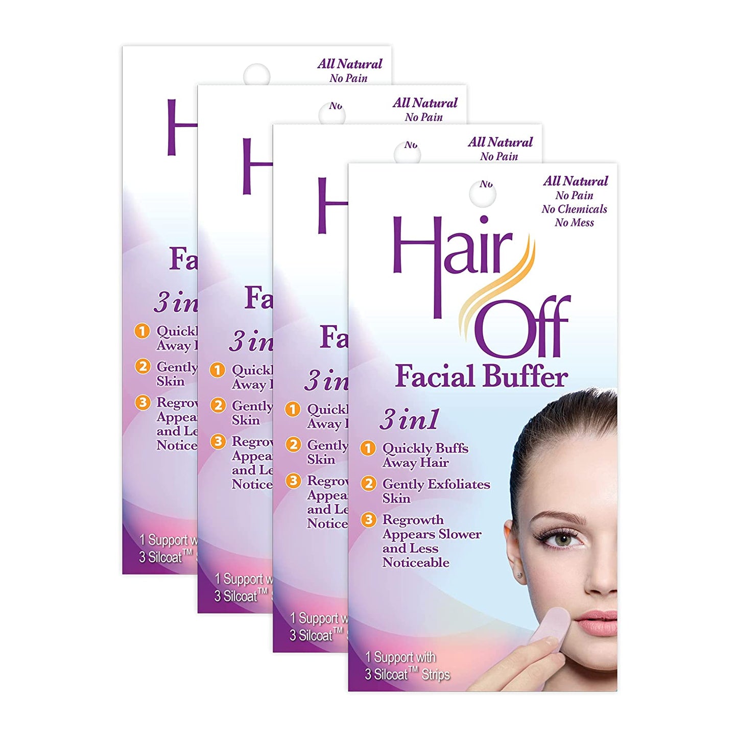 Hair Off Facial Buffer - All-Natural, Pain & Chemical Free Hair Removal