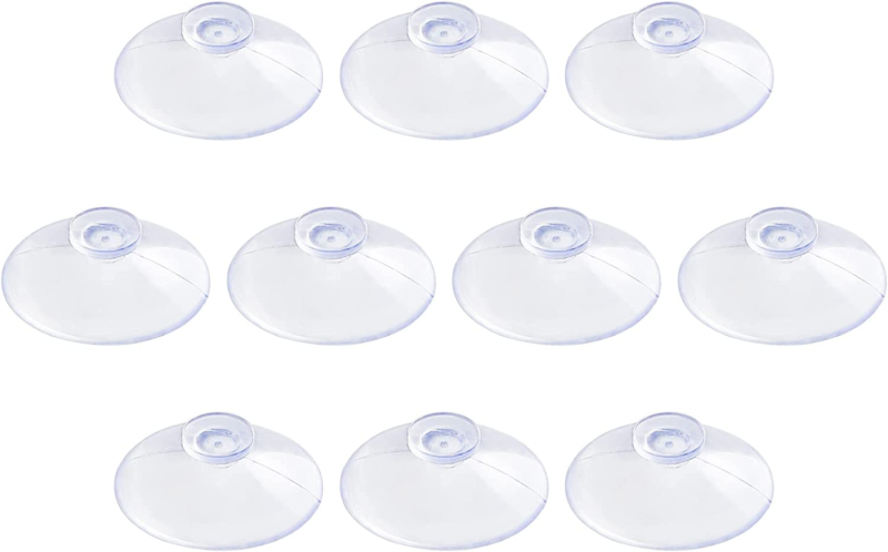 10 Pack Clear Suction Cups 0.8 Inch PVC Plastic Sucker without Hooks for Home De