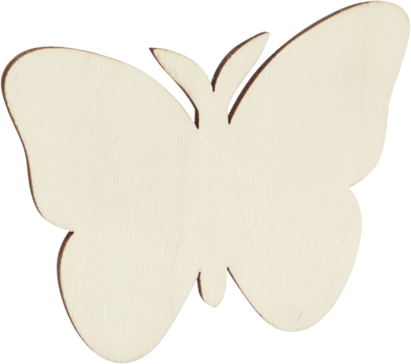 24 Pack Unfinished Wood Butterfly Cutouts for Crafts, 2.5Mm DIY Wooden Butterfli