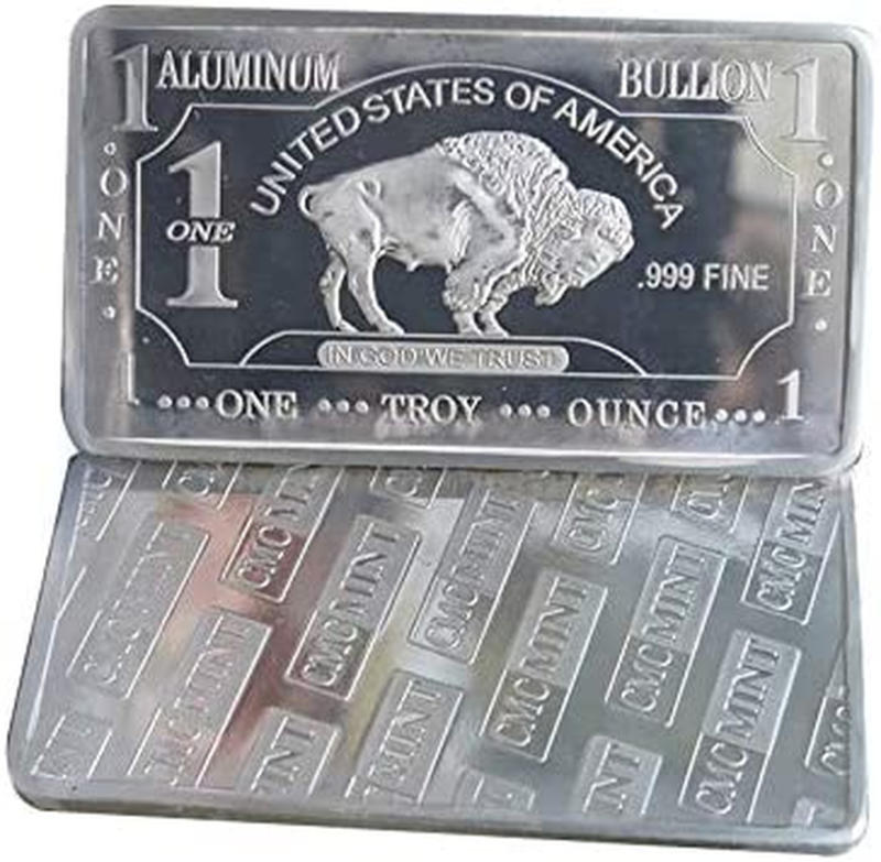 1 Oz One Troy Ounce USA American Buffalo .999 Fine Aluminum Bullion Bar Al Eleme