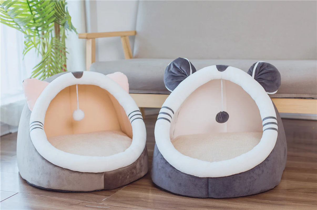 Cat Bed Pet House Dog Cave Winter Warm Soft Nest Kennel Kitten Bed House Sleeping Bag for Small Medium Cat Condos
