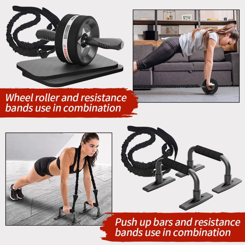 Ab Rollers Wheel Kit, Exercise Wheel Core Strength Training Abdominal Roller Set