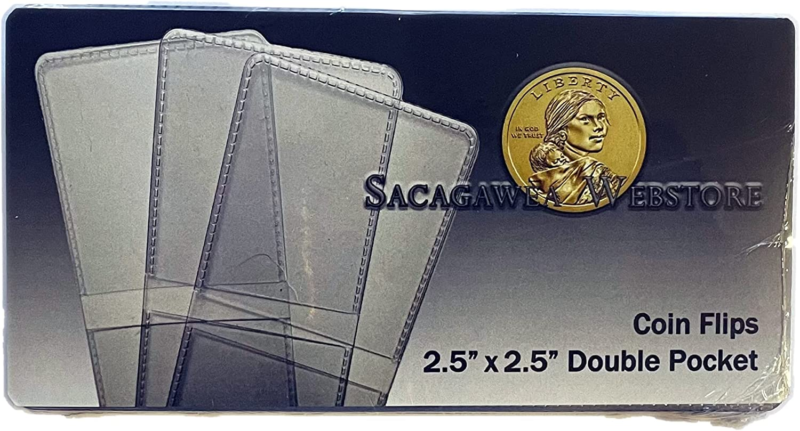 100 Pack Double Pocket 2.5 X 2.5 Unplasticized Vinyl Flips Safe for Long Term Co