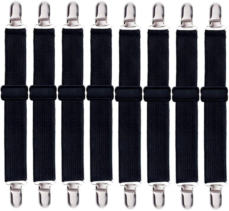 8 Pack Bed Sheet Straps, Adjustable Fitted Sheet Straps Clips, Heavy Duty Bed Sh