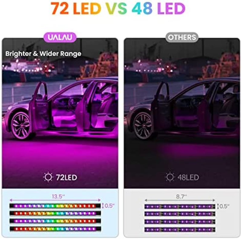 72 LED Interior Car Lights, LED Lights for Car with APP Controller, Music Sync M