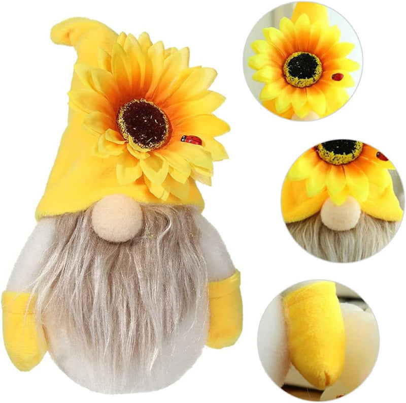 Bee Gnome Spring Sunflower Doll Decor, Plush Bumble Bee Gnomes Ornaments, Handma