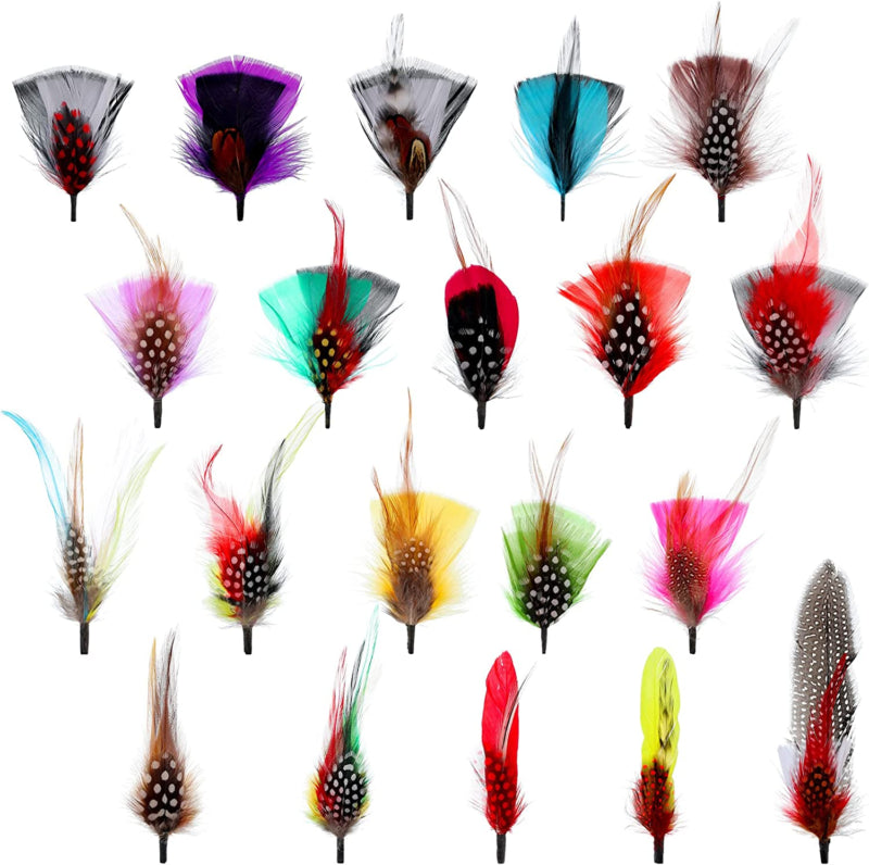 20 Pcs Hat Feathers, Assorted Feathers for Fedora Hats Colorful Real Feathers Ac