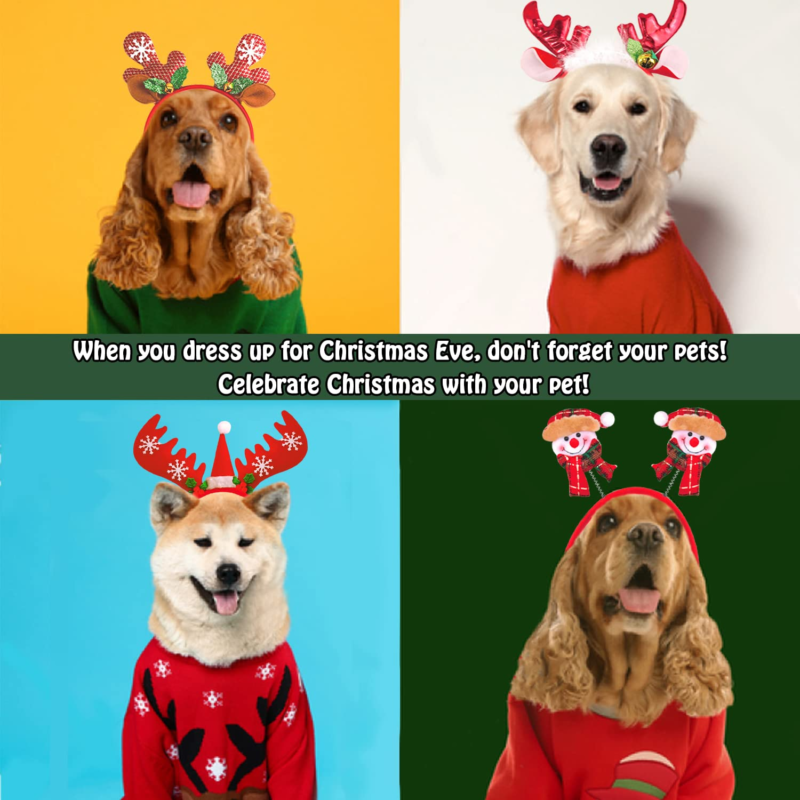 16 Styles Christmas Headbands, Santa Reindeer Snowman Headband for Christmas Hol
