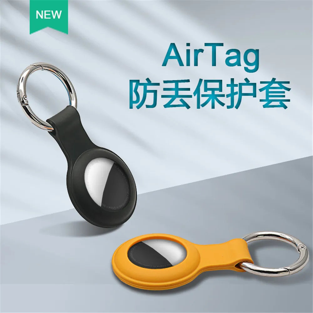 Cover for Apple Airtags Case Liquid Silicone Protective Shell Tracker Accessories Anti-Scratch Sleeve Keychain Air Tag Case